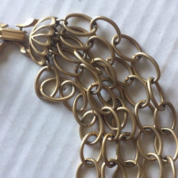 Multi Strand Brushed Gold Chain Necklace - Picture 4 of 4